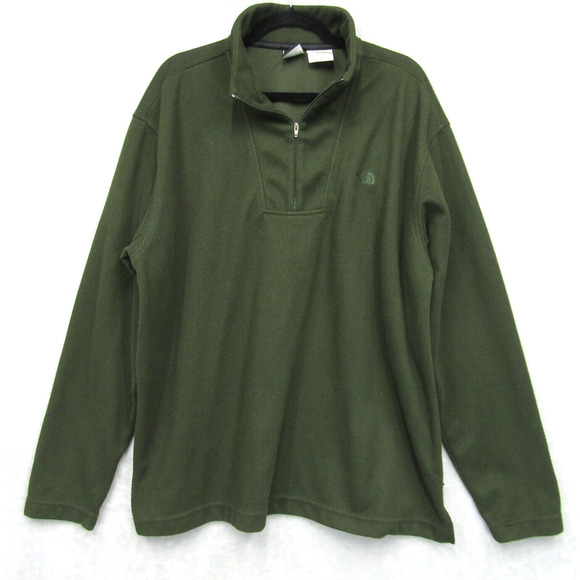 The North Face Mens 1/4 Zip Neck Sweatshirt Jumper XL Dark Olive Green - Picture 1 of 7